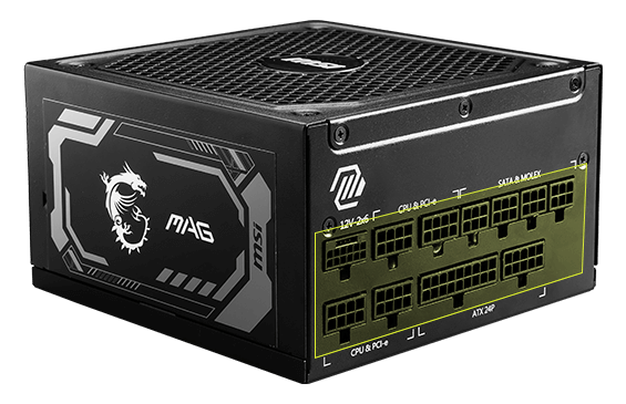 MSI MAG A1000GL PCIE5 WHITE, Fully Modular Compact Gaming 1000W